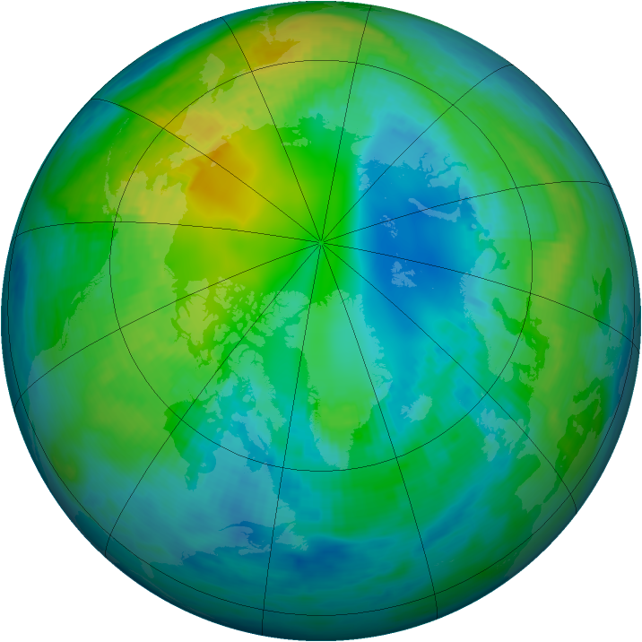 Arctic ozone map for 30 October 1979